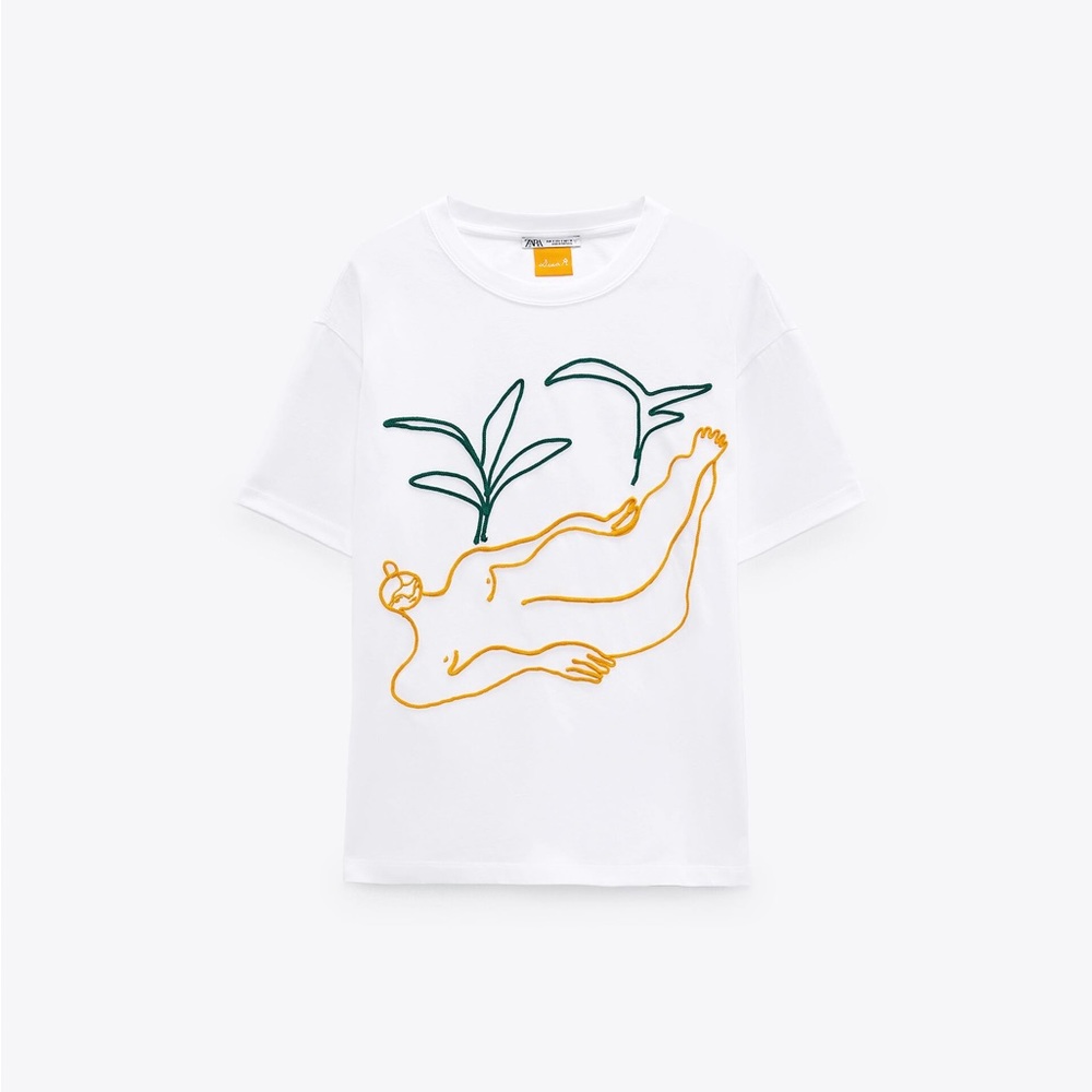 NEW ZARA - DINA BUKVA EMBROIDERED T-SHIRT